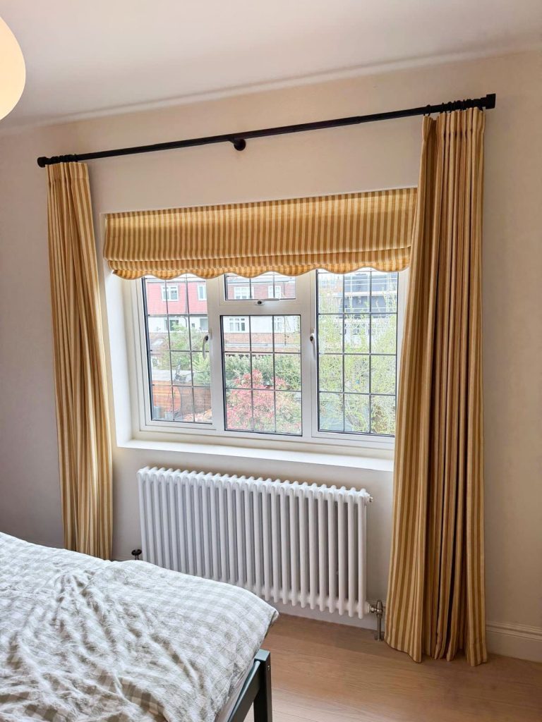 Matching Curtain with Scallop Bottom Blind