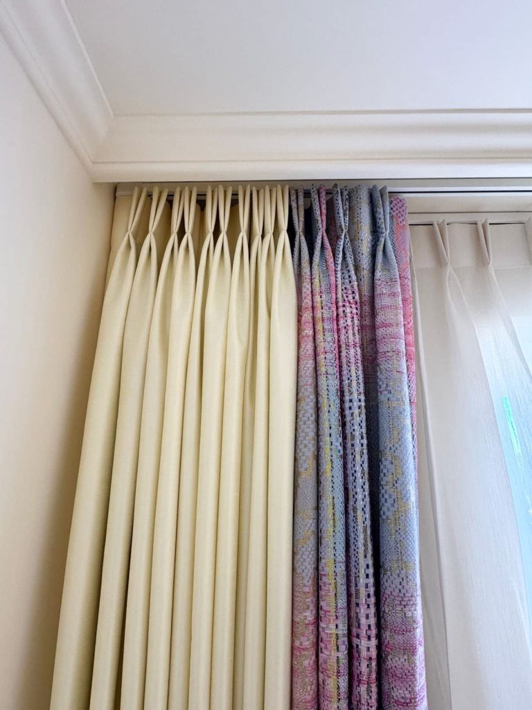 Pencil Pleat Patterned Curtains